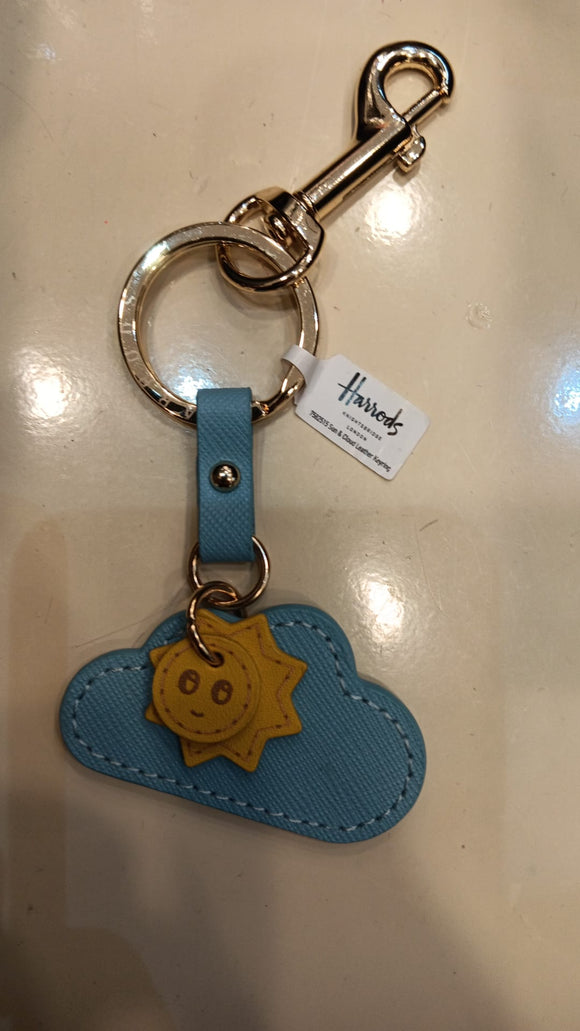 Sun & Cloud Leather Keyring