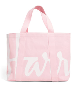 Harrods contemp logo light pink medium tote bag