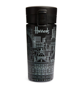 Harrods Black Skyline Stainless Steel Coffee Cup