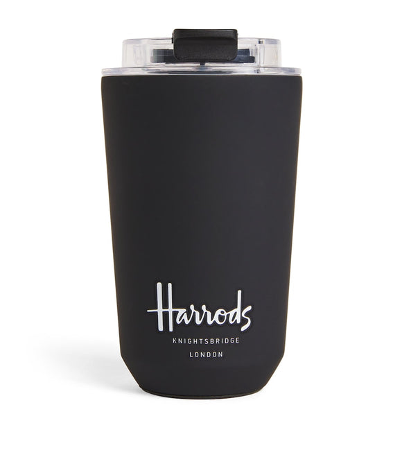 Logo travel cup black...كوب سفر بشعار هارودز لون اسود
