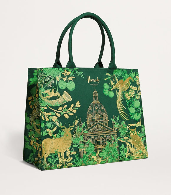 Harrods
Green Grocery Cotton House of Harrods Jacquard Shopper Bag