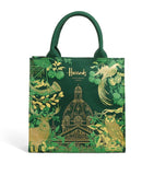 Green Small House of Harrods Jacquard Shopper Bag