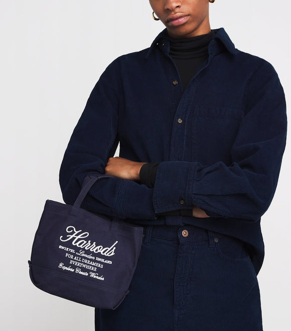 Harrods
Small Embroidered Logo Tote Bag (Navy)