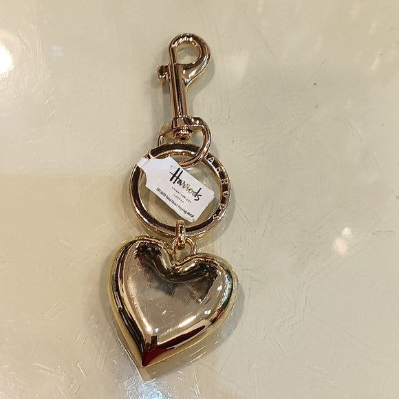 Gold Heart Keyring Metal