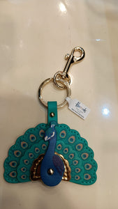 Peacock leather Keyring