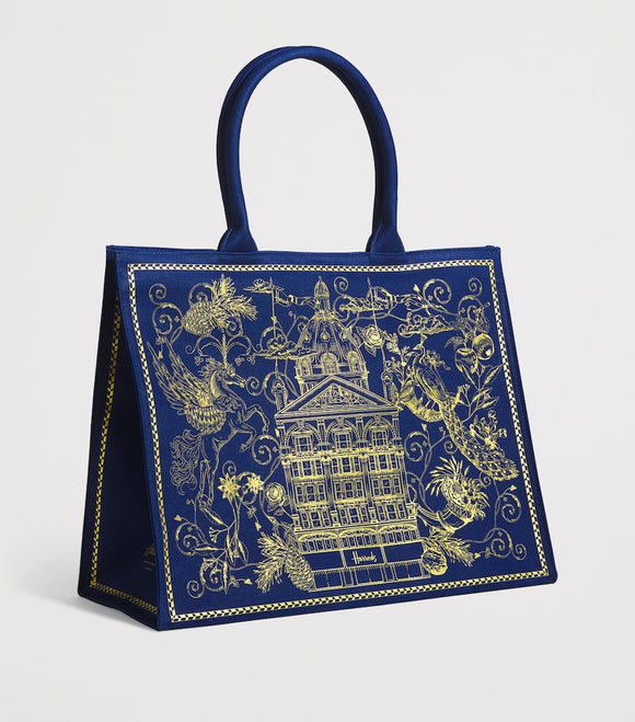 Harrods
Navy Grocery Gold Building Shopper Bag
