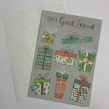 For a Great Friend Presents Card and Envelope