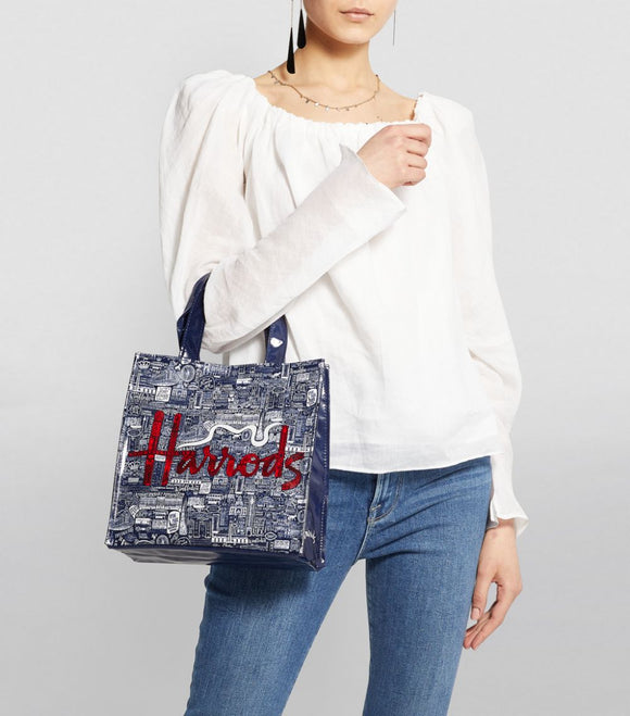 Small Harrods Picture Font Shopper Bag