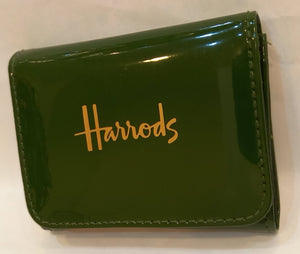 Harrods Logo Green Pop and Zip Purse