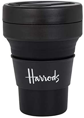 Harrods Stojo Collapsable Cup Black Logo