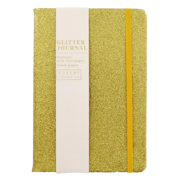 A5 Gold Glitter Cased Lined Journal