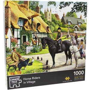 Horse Riders in Village 1000 Piece Jigsaw Puzzle