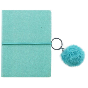 A6 Blue Furry Notebook with Keyring