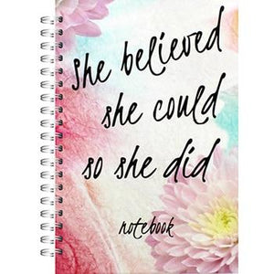 A5 Wiro She believed She Could Lined Notebook