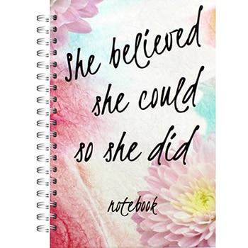 A5 Wiro She believed She Could Lined Notebook