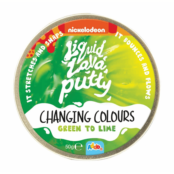 Nickelodeon Liquid Lava Putty Changing Colour Green to Lime