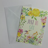 Thank You & Just To Say Set of 8 Notecards (2 Styles)