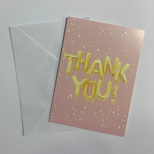 Pink Thank You Baloon Card and Envelope