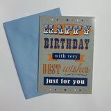 Happy Birthday With Very Best Wishes Card and Envelope