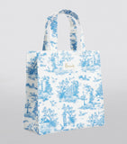 Small Blue Wood Shopper Bag