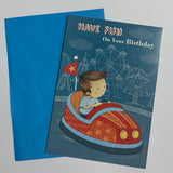 Have Fun on Your Birthday Bumper Car Card and Envelope