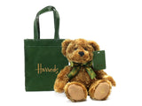 Green Harrods Logo Bear in a Bag