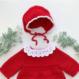 Crochet Red Dress Set