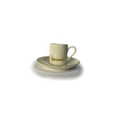 Harrods Cream Logo Espresso Cup and Round Saucer