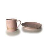 Harrods Pink Logo Espresso Cup and Round Saucer