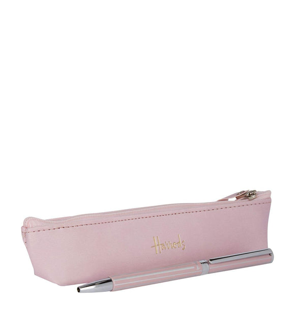 Harrods Pink Pen and Pencil Case
