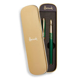Harrods Fountain Pen Green with Case