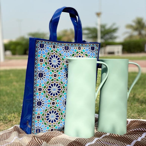 Mosaic Medium Shopper Bag with 2 Flasks Set