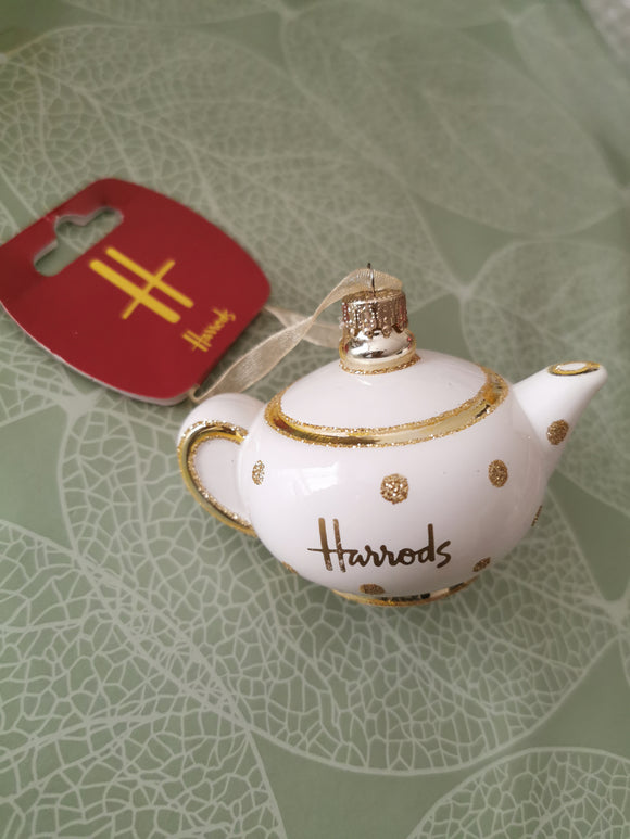 Harrods Mini Glass Blown Tea Pot