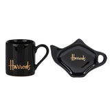 Harrods Black Logo Espresso Cup and Saucer
