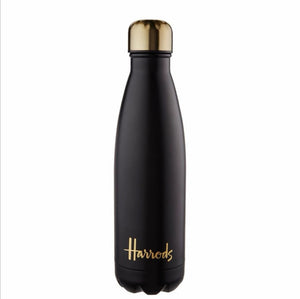 Harrods Black Logo Travel Water Bottle