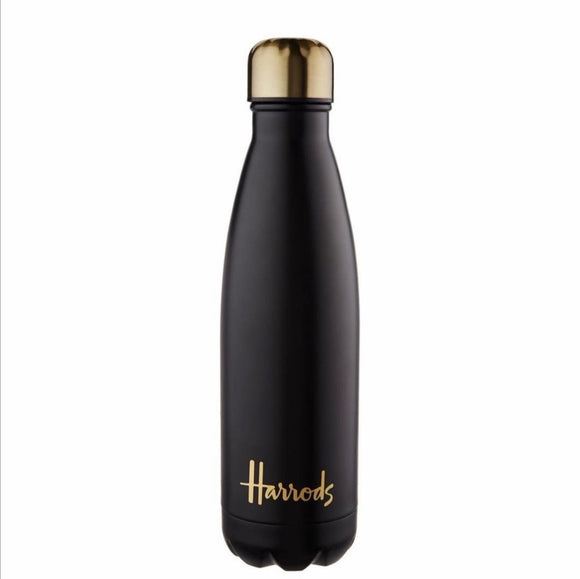 Harrods Black Logo Travel Water Bottle
