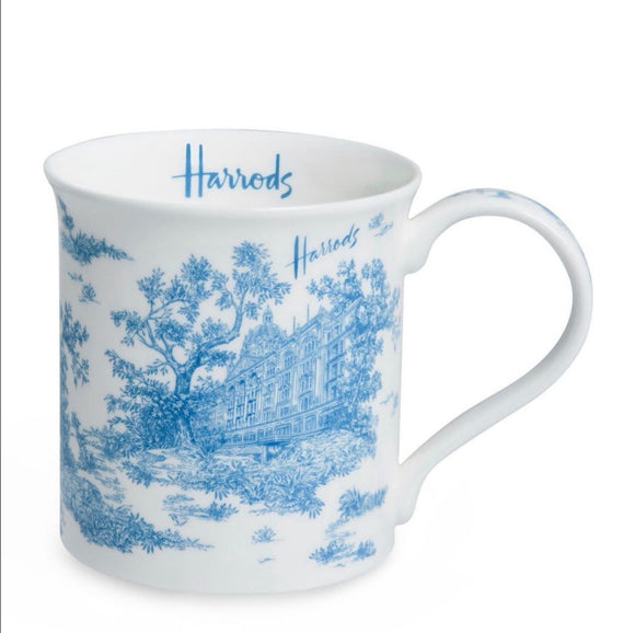Harrods Blue Toile Wood Mug
