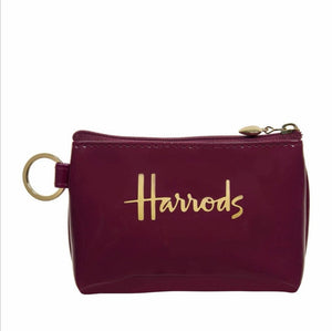 Harrods Logo Maroon Keyring Purse