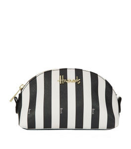 Boutique Black and White Multi Stripe Cosmetic Bag