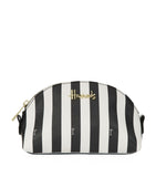 Boutique Black and White Multi Stripe Cosmetic Bag