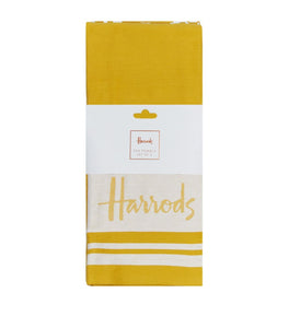 Harrods Block Yellow Tea Towels (Pack of 3)