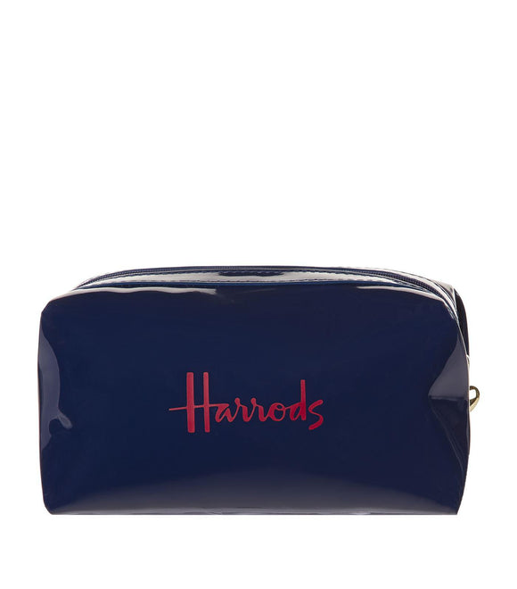 Harrods Logo Navy Square Cosmetic Bag