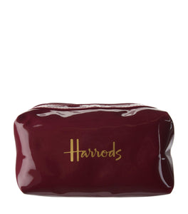 Harrods Logo Maroon Square Cosmetic Bag