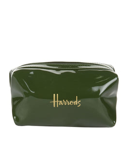 Harrods Logo Green Square Cosmetic Bag