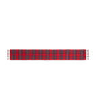 Fringed Check Wool Scarf Red Festive