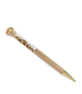 Harrods Gold Glitter Crown Pen