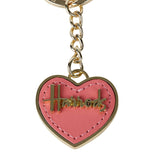 Harrods Pink Leather Heart Keyring