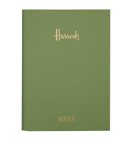 Harrods A5 Green Linen Notebook