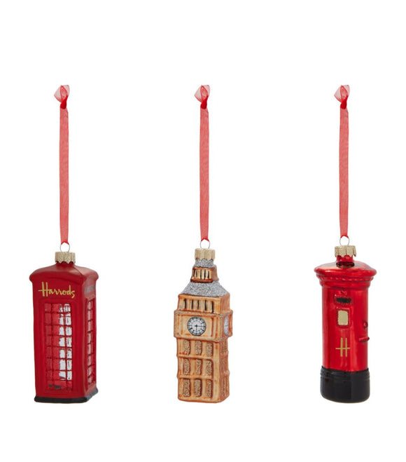 Harrods London Icons Decorations (Set of 3)