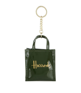 Mini Green Logo Shopper Bag Harrods Keyring
